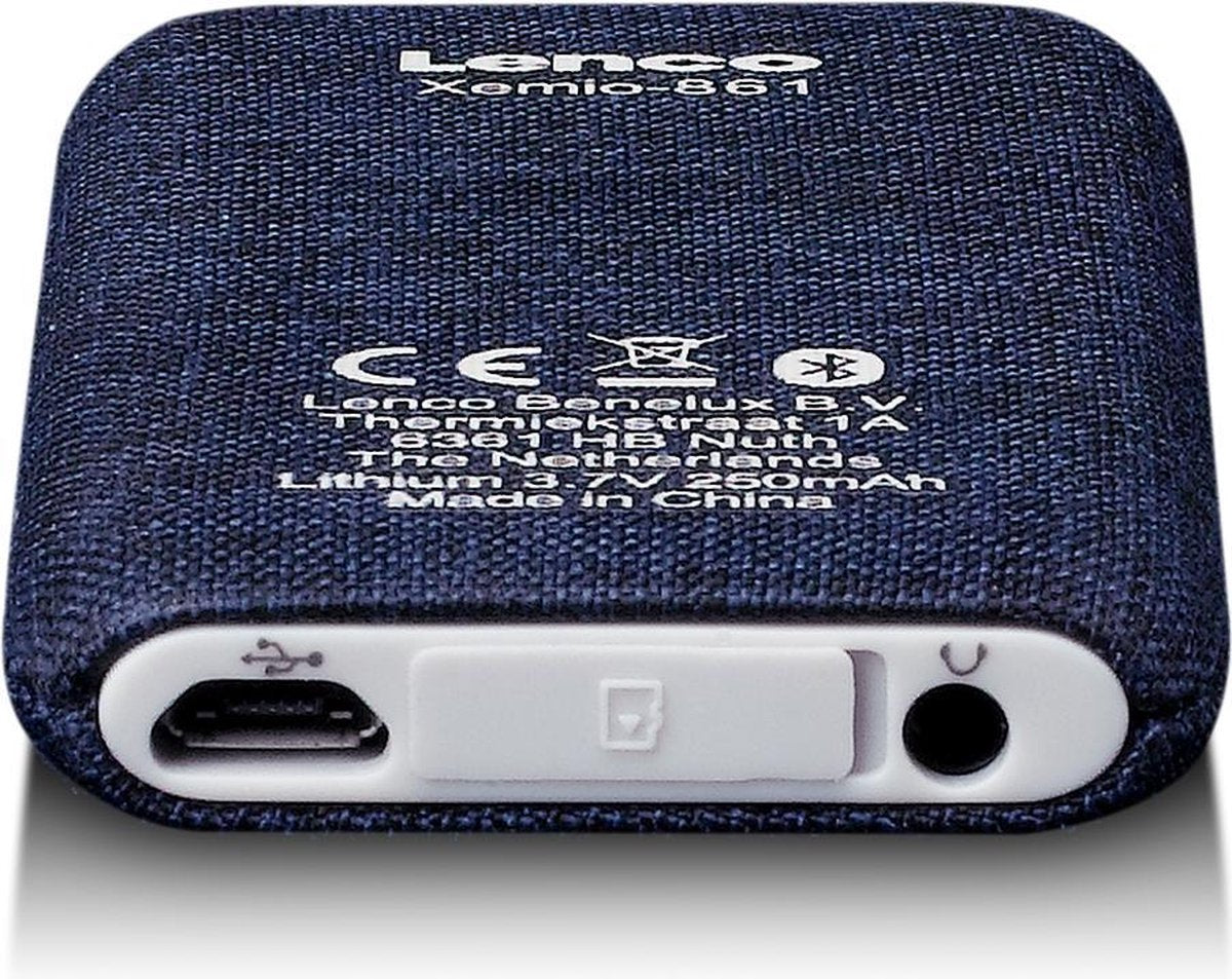 Lenco Xemio-861BU - MP3-speler met Bluetooth® en 8 GB micro SD - Blauw