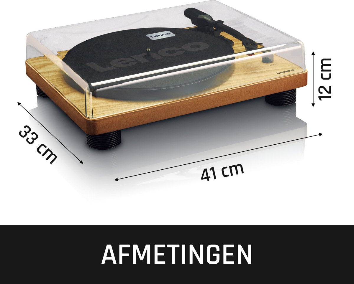 Lenco Platenspeler - Ingebouwde Speakers - Auto-stop - USB encoding - LS-50WD - Hout •