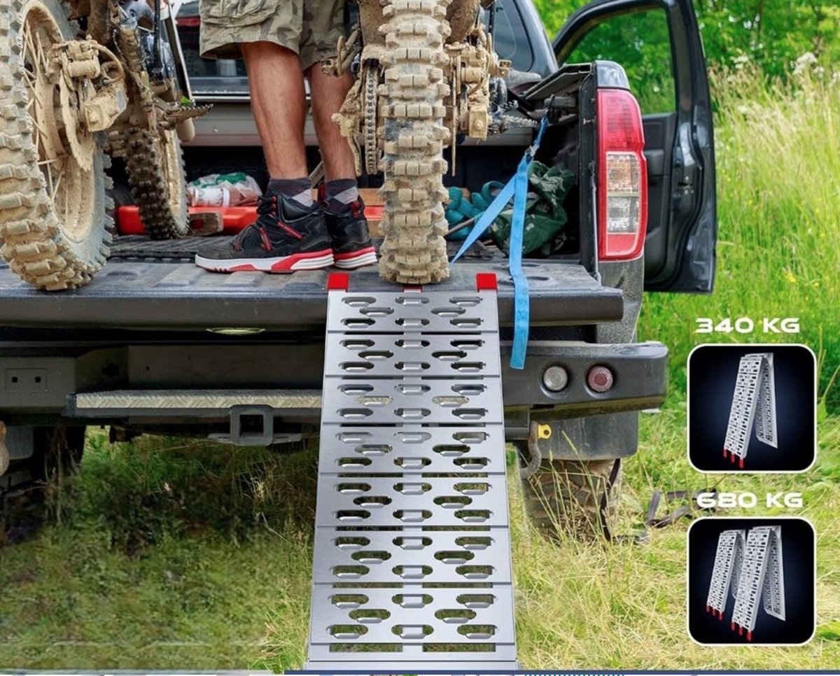 MASKO Verharde oprijplaat - 340kg laadvermogen - Opvouwbaar - Zilver