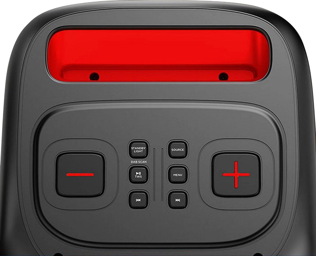Lenco PA-KING - Draadloze Bluetooth Party Speaker - Met Verlichting en Microfoon - Zwart •