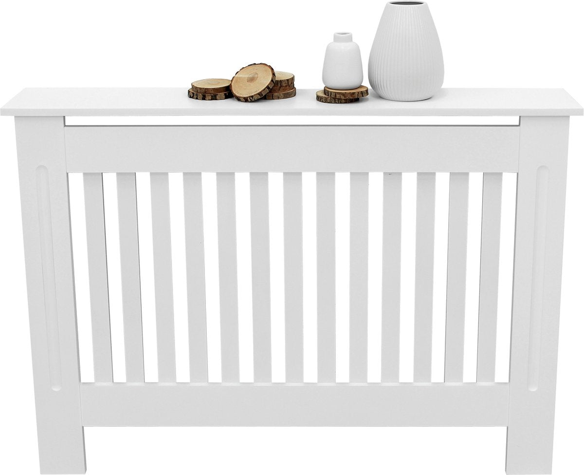 Radiatorombouw - Radiatorbekleding - Radiatorpaneel - 112x19x82 cm - Wit - ECD Germany