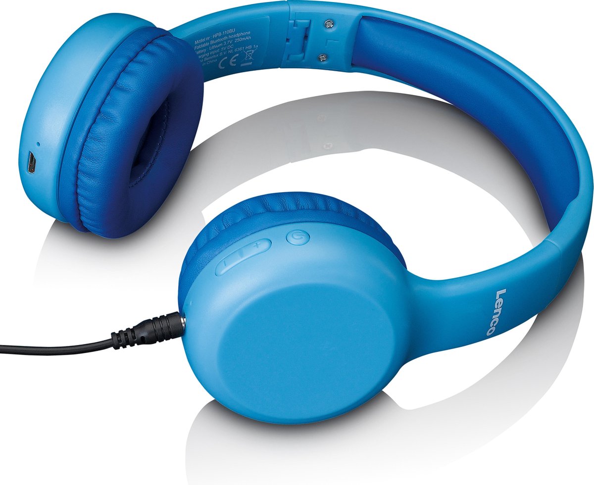 Lenco HPB-110BU - Vouwbare kinder Bluetooth hoofdtelefoon - Blauw