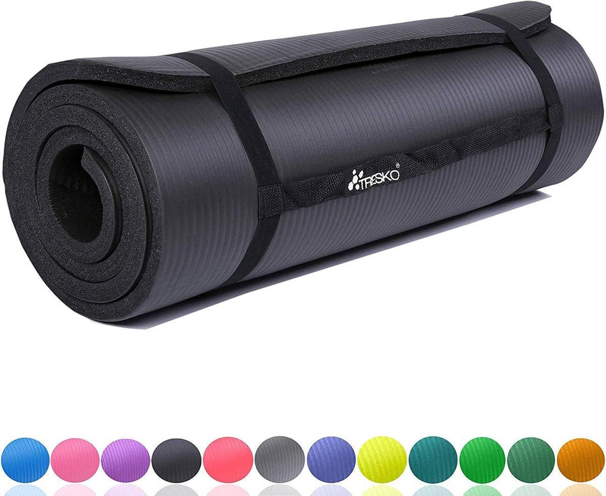 TRESKO® Yoga Mat Extra Dik - 185x60cm - Antislip - Zwart