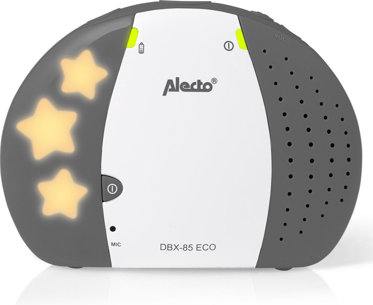 Alecto DBX-85 LIMITED - Full Eco DECT Babyfoon - Wit/Antraciet