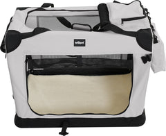Reisbench hond - Draagtas hond - Transportbox - 91x63x63 cm - Grijs