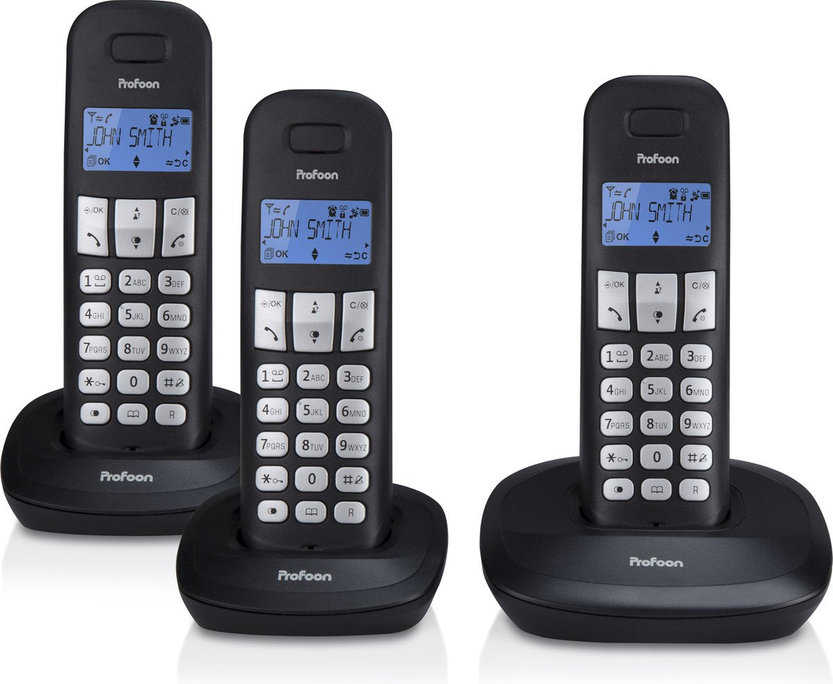 Huistelefoon senioren - Senioren telefoon - Vaste lijn - Zwart - Profoon PDX-1130 •