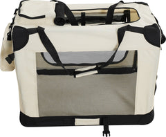 Reisbench hond - Draagtas hond - Transportbox - 70x52x52 cm - Beige