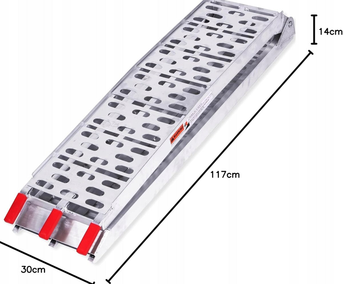 MASKO Verharde oprijplaat - 340kg laadvermogen - Opvouwbaar - Zilver