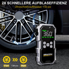 Jumpstarter met compressor - Starthulp - Powerbank - Grijs - BSMOOM