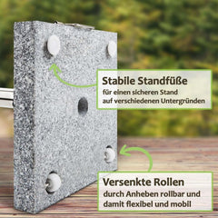 Parasolvoet - Parasolstandaard - Graniet - 30 kg - Grijs - Anaterra