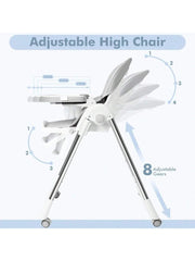 Kinderstoel - Eetstoel baby - Peuterstoel - Grijs - YUENFONG