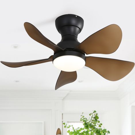 Sofucor 73,5 cm kleine moderne plafondventilator met afstandsbediening, gelijkstroom, 6 snelheden - zwart