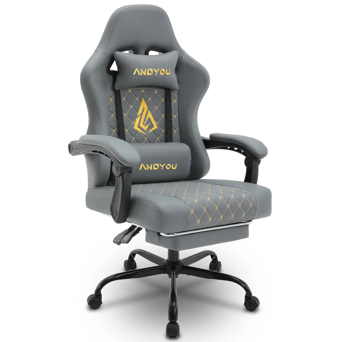 Ergonomische Bureaustoel -  Office Chair - Gamestoel - Volwassenen - Grijs - ANDYOU