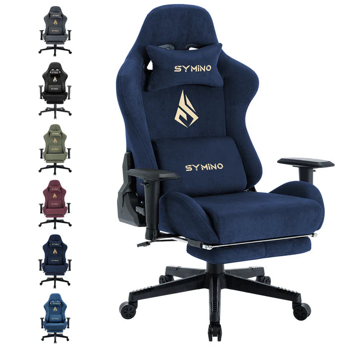 Ergonomische Bureaustoel -  Office Chair - Gamestoel - Volwassenen - Donkerblauw - SYMINO