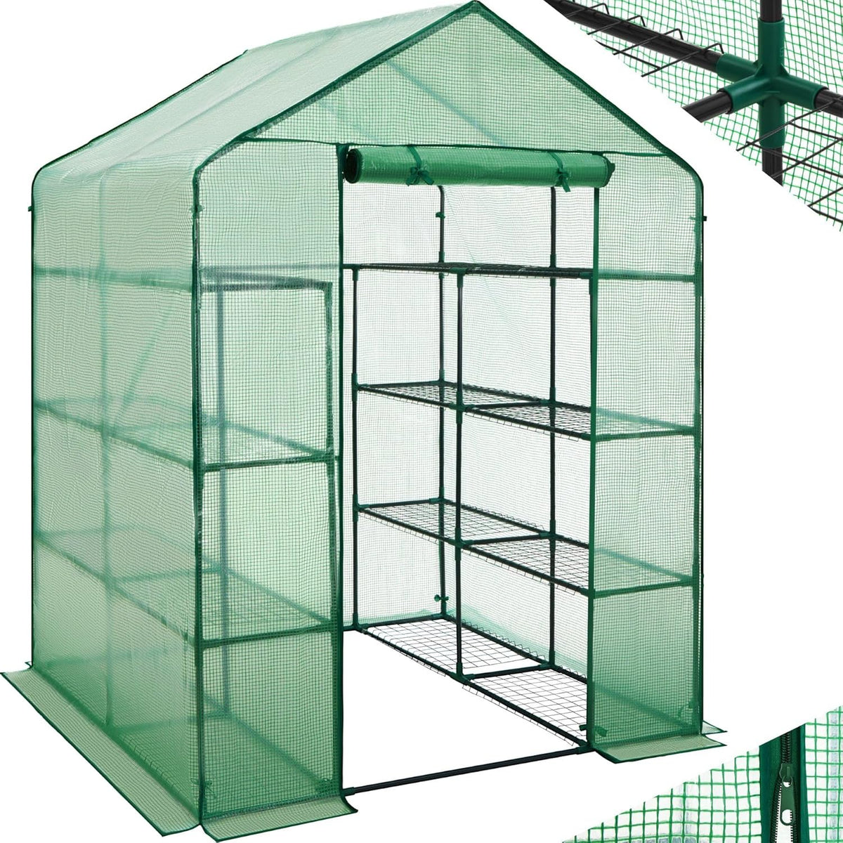 Tuinkas - Kweekkas - Broeikas - 145x145x200 cm - Groen – Sunula