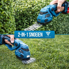 Vesto® Draadloze Heggenschaar - Incl. Buxusschaarmes & Grasschaarmes - Elektrische Grasschaar - Verstelbaar - Draadloze Snoeischaar - Heggenknipper - Kantenknipper