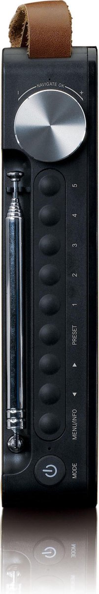 Lenco PDR-040BAMBOOBK - Draagbare DAB Radio met FM, DAB+ en Bluetooth® - Klok en Alarmfunctie - Bamboe-Zwart