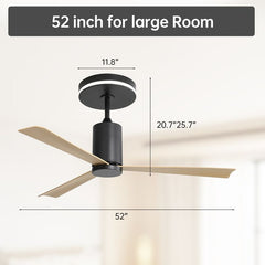 Sofucor Inbouw plafondventilator met verlichting - ABS-bladen - 132 cm