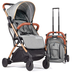 Lejoux Go Baby reiswandelwagen/kinderwagen/buggy - Grijs/Goud