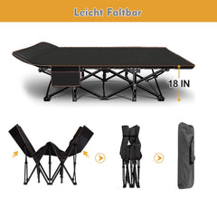 Furnibear Heavy-Duty opvouwbaar campingbed met matras, draagvermogen 150 kg, comfortabel slaapbed voor volwassenen, draagbaar met draagtas