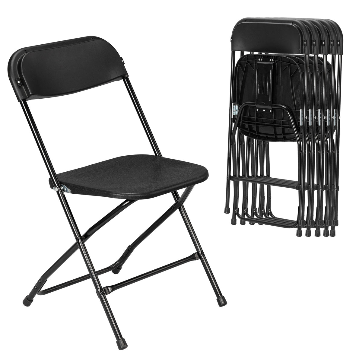 Klapstoelen - Vouwstoelen - Set van 4 - Eettafelstoelen - Zwart - AUTOFOREVER