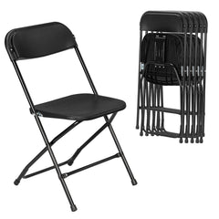 Klapstoelen - Vouwstoelen - Set van 4 - Eettafelstoelen - Zwart - AUTOFOREVER