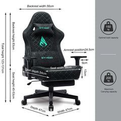 Ergonomische Bureaustoel -  Office Chair - Gamestoel - Volwassenen - Zwart/Groen - SYMINO