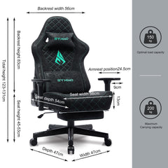 Ergonomische Bureaustoel -  Office Chair - Gamestoel - Volwassenen - Zwart - SYMINO