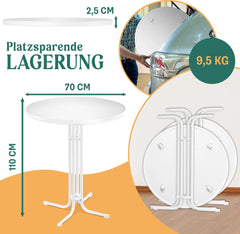 KESSER® Gastro statafel, inklapbaar, bistrotafel, gepoedercoate roestvrijstalen plaat, in hoogte verstelbare poten, feesttafel, diameter 70 cm, binnen en buiten, ontvangsttafel inclusief hoes,