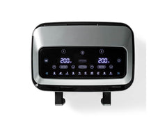 Nedis Dual Airfryer - 8.4L - Dubbele Mand - Heteluchtfriteuse - 10 Programma's - Tot 6 personen - Zwart •