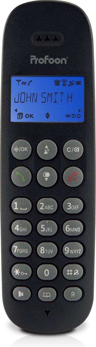 Profoon PDX-320 DECT telefoon - Verlicht Display - Zwart