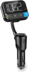 Nedis FM-Audiotransmitter voor Auto - Zwanenhals - Handenvrij bellen / Luidsprekerfunctie - 2.00 " - Zwart-Wit Scherm - Bluetooth - PD 20 W / QC 3.0 - Snelladen - Bass boost - Google Assistant / Siri