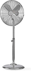 Nedis Staande Ventilator - Diameter: 400 mm - 3-Snelheden - Zwenkfunctie - 50 W - Verstelbare hoogte - Chroom