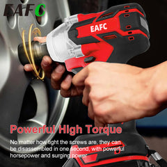 Slagmoersleutel met accu - Slagschroevendraaier - Met 2 Batterijen - EAFC