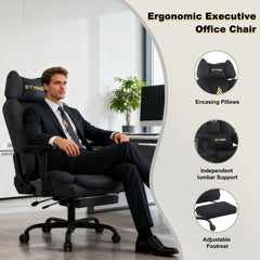 Ergonomische Bureaustoel -  Office Chair - Gamestoel - Volwassenen - Zwart - SYMINO
