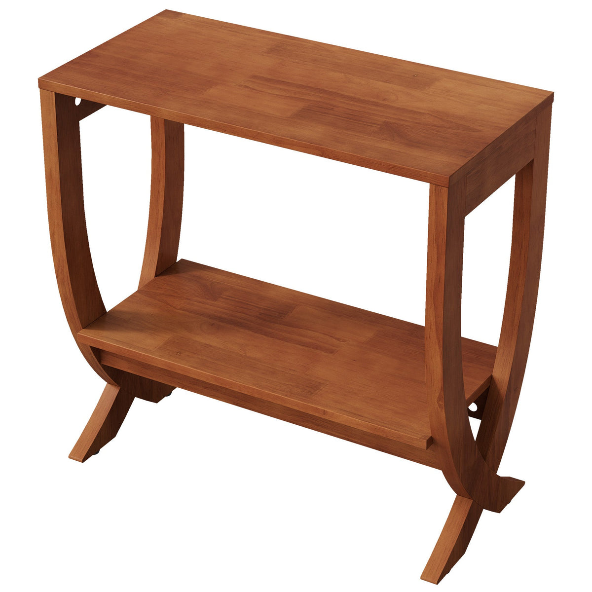 Tribesigns 60 cm banktafel van massief hout met gebogen poten, smalle bijzettafel voor woonkamer
