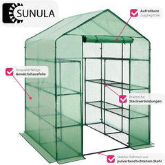 Tuinkas - Kweekkas - Broeikas - 145x145x200 cm - Groen – Sunula
