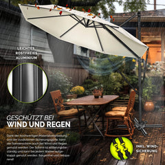 Zweefparasol - Tuinparasol - Parasol 330 cm - Met voet - Met Parasolhoes - Beige - Tillvex