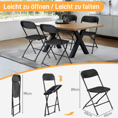 Klapstoelen - Vouwstoelen - Set van 4 - Eettafelstoelen - Zwart - AUTOFOREVER