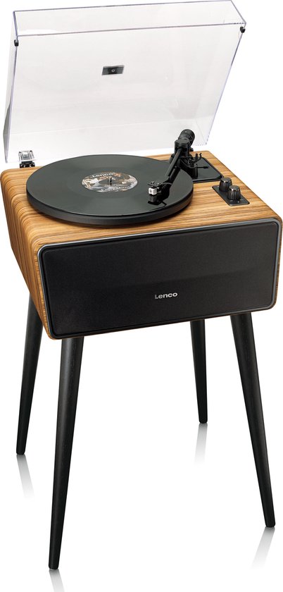 Lenco Bluetooth Platenspeler - 4 Ingebouwde Speakers - Platenspeler op poten - Lenco Expertise lijn - Platenspeler meubel - LS-570OK - Eikenhout