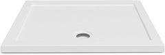 Aquamarin® Douchebak - 90 x 70 cm, supervlak, laag, antislip, rechthoekig, tot 250 kg belastbaar, acryl, wit - douchebak, douchebak, acrylbak •