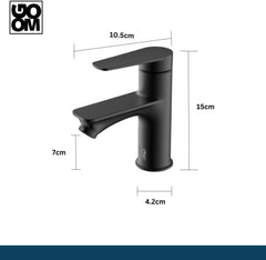 Badkamerkraan - Wastafelkraan - Fonteinkraan - Toiletkraan - RVS - Zwart - GOOM
