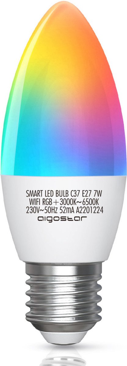Aigostar LED RGB Lamp - Dimbaar - 7W - E27 - 5 Stuks