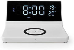 Nedis Draadloze wekker, Qi-gecertificeerd, 5/7.5/10/15 W, USB-A-stekker, 2 alarmtijden, snooze-functie