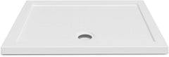 Aquamarin® Douchebak - 90 x 70 cm, supervlak, laag, antislip, rechthoekig, tot 250 kg belastbaar, acryl, wit - douchebak, douchebak, acrylbak •