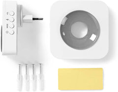 Nedis Draadloze Deurbelset - Netvoeding - 230 V AC 50 Hz - 1x CR2032 - Volume: 90 dB - Signaalbereik: 150 m - IP44 - 36 Melodiën - 2 Ontvangers - Grijs / Wit