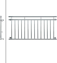 Franse balkonreling - Balustrade - 90x128 cm - Zilver - ECD Germany