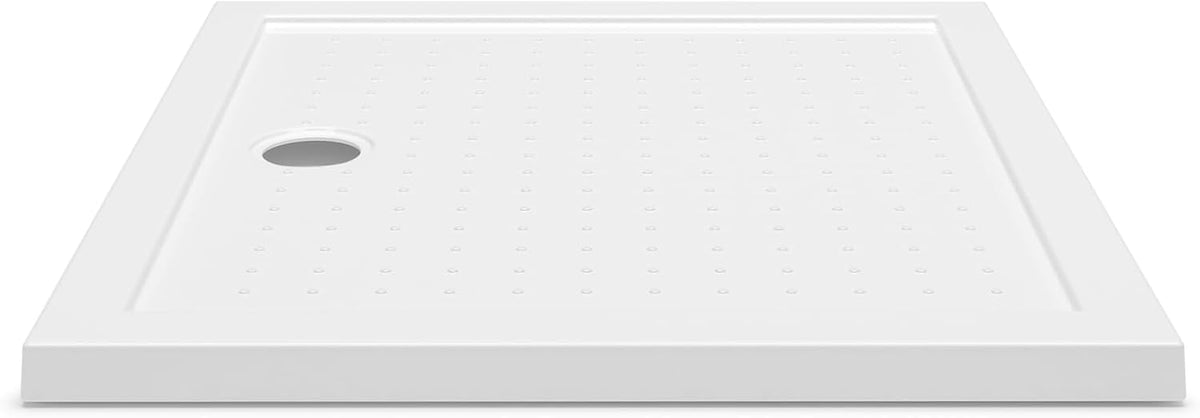 Aquamarin® Douchebak - 90 x 80 cm, supervlak, laag, antislip, rechthoekig, tot 250 kg belastbaar, acryl, wit - douchebak, douchebak, acrylbak