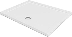 Aquamarin® Douchebak - 90 x 70 cm, supervlak, laag, antislip, rechthoekig, tot 250 kg belastbaar, acryl, wit - douchebak, douchebak, acrylbak •
