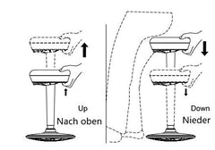 Wiebelkruk - Ergonomische kruk - Bureaukruk - Zwart - YULUKIA